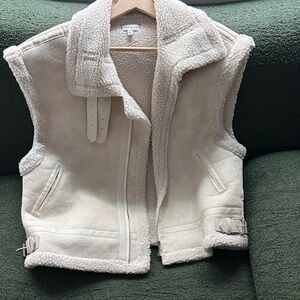 Moon River Ivory Shearling Vest
